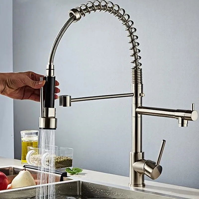 LASO гибкий кухонный кран позолоченный Многофункциональный пружинный для мытья