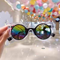 yameize fashion kids sunglasses boys girls heart glasses cat eye mirror sunglasses children uv400 baby goggles beach eyewear