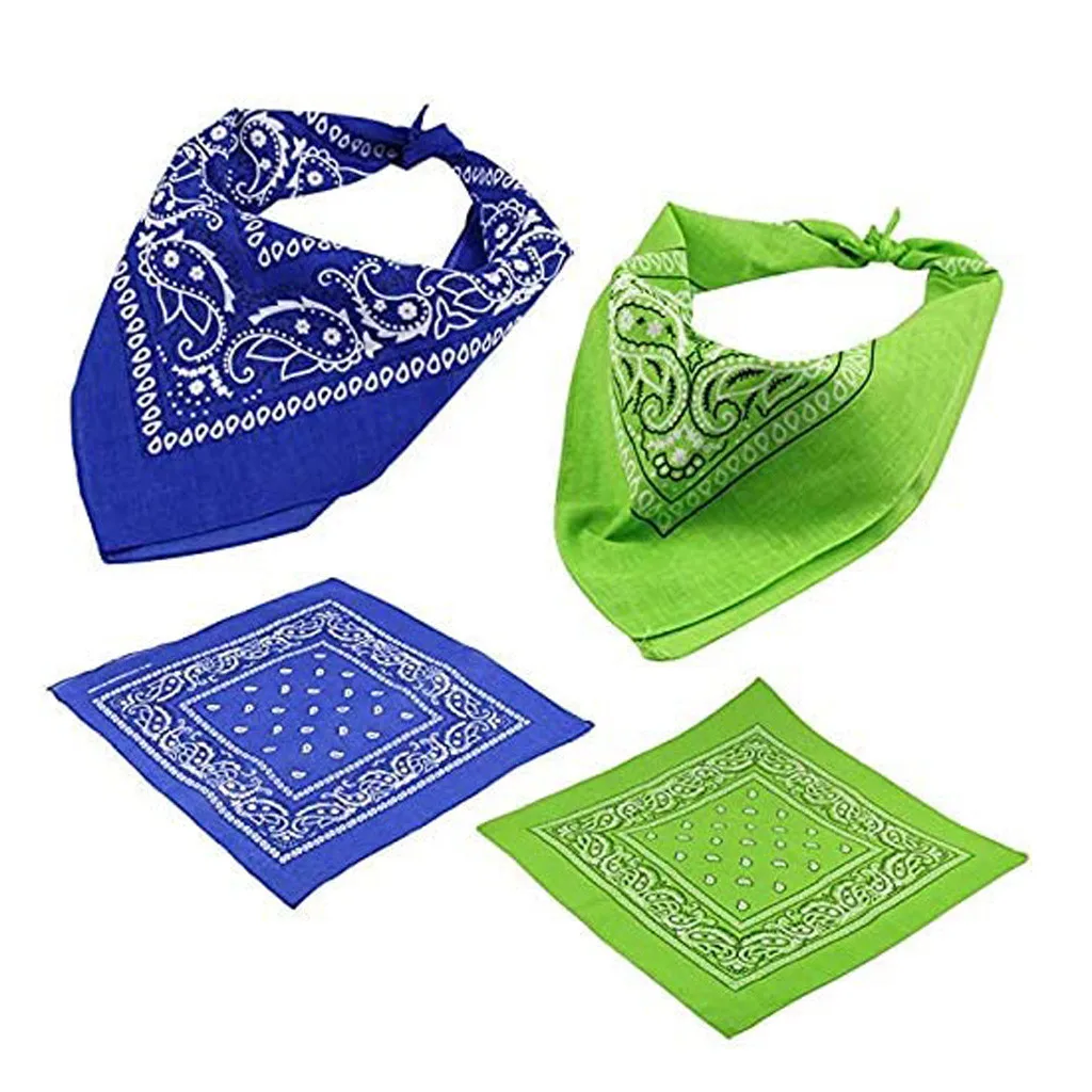 Шарф-бандана двусторонний квадратный разноцветный 12 шт./упаковка банданы с