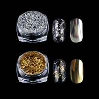 silvergold glitter powder sequins gold flakes nail art decorations chrome nail powder deco salon pretty shine effect uv gel