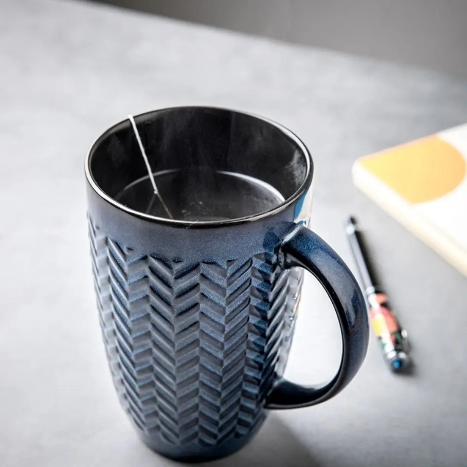 Керамическая кружка в скандинавском стиле 600 мл кофейная чашка креативная