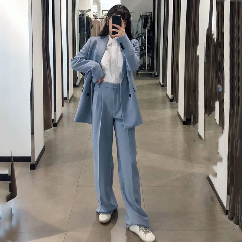 Женские костюмы из блейзера офисная одежда пиджак и повседневные брюки комплект