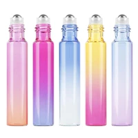 dropship mini 5pcs 10ml essential oil dispensing bottle diy empty roller ball bottle portable cosmetics container bottle