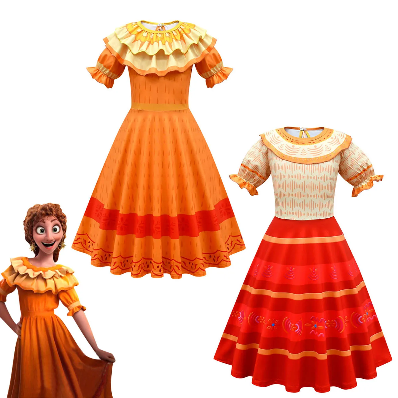 

Kids ENCANTOING MIRABELING Cosplay Costume Girl Dress Woman Fancy Dresses for Carnival Christmas Princess Dress Birthday Gift