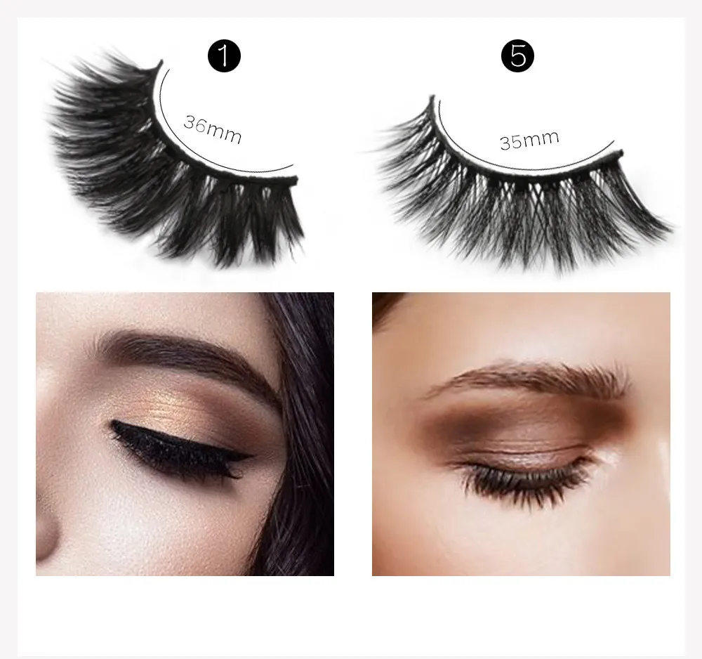 5 пар ручная работа настоящие норковые 3D Объемные Накладные ресницы толстые