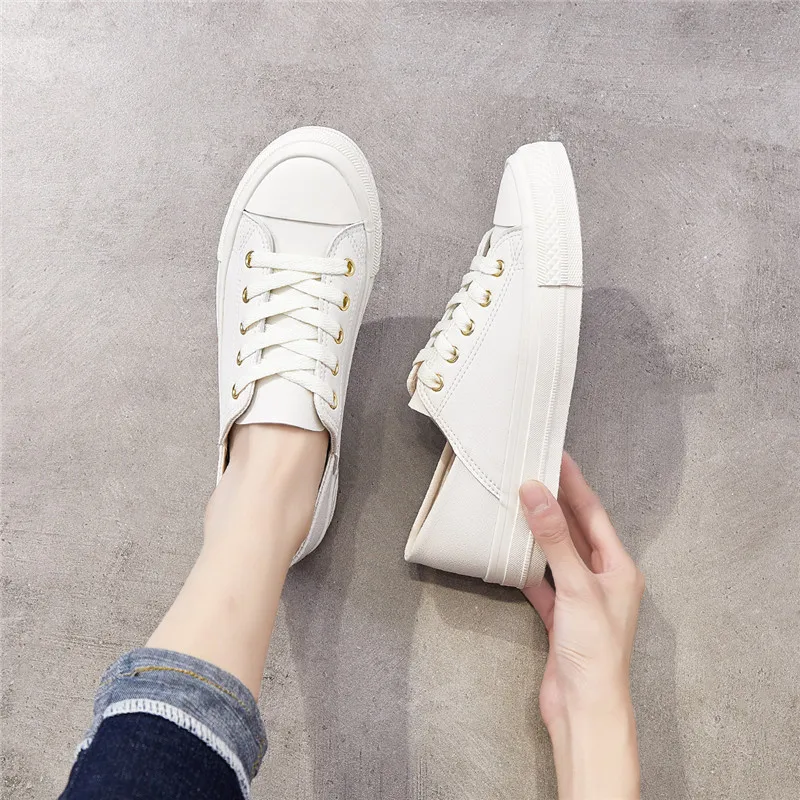 

Big Size Women Sneakers Autumn Leather Light White Sneaker Female Platform Vulcanized Shoes Spring Casual Breathable Sports Shoe