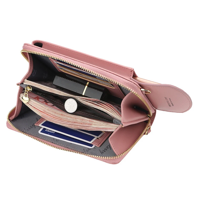 

Baellerry 2 Pcs Women Wallet Brand Cell Phone Wallet Wallet Handbag Purse Clutch Messenger Shoulder Straps Bag , Light Blue & De