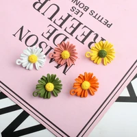 10pcslot new colorful enamel small daisy flower charms for bracelet earring necklace pendants alloy jewelry making findings