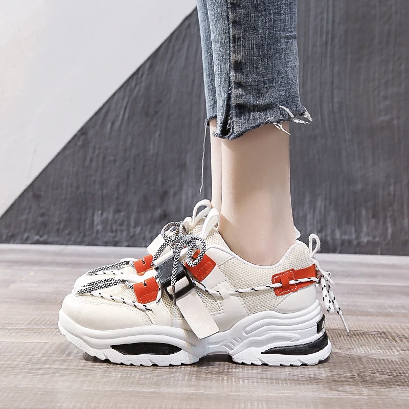 Harajuku/женские массивные кроссовки Теннисные Женская повседневная обувь на