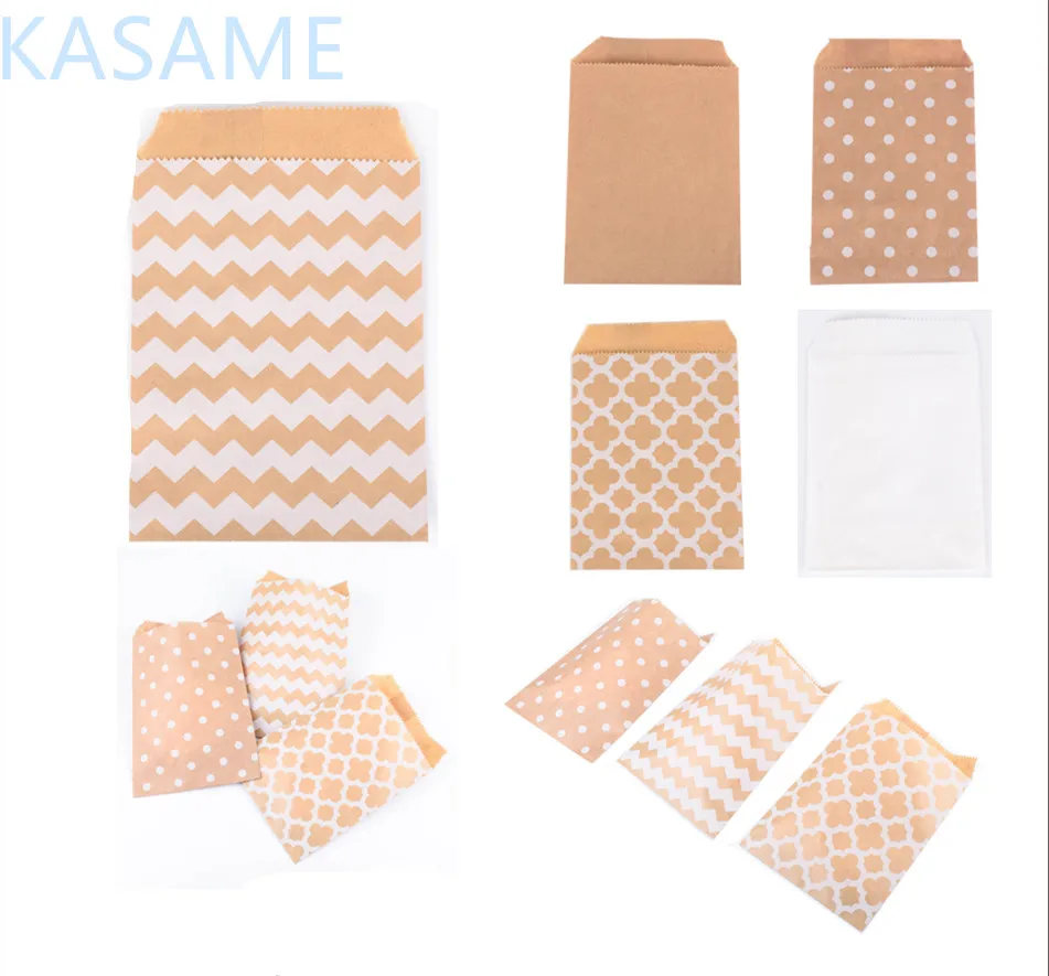 Пакеты из крафт бумаги для конфет печенья попкорна пакеты подарков выпечки