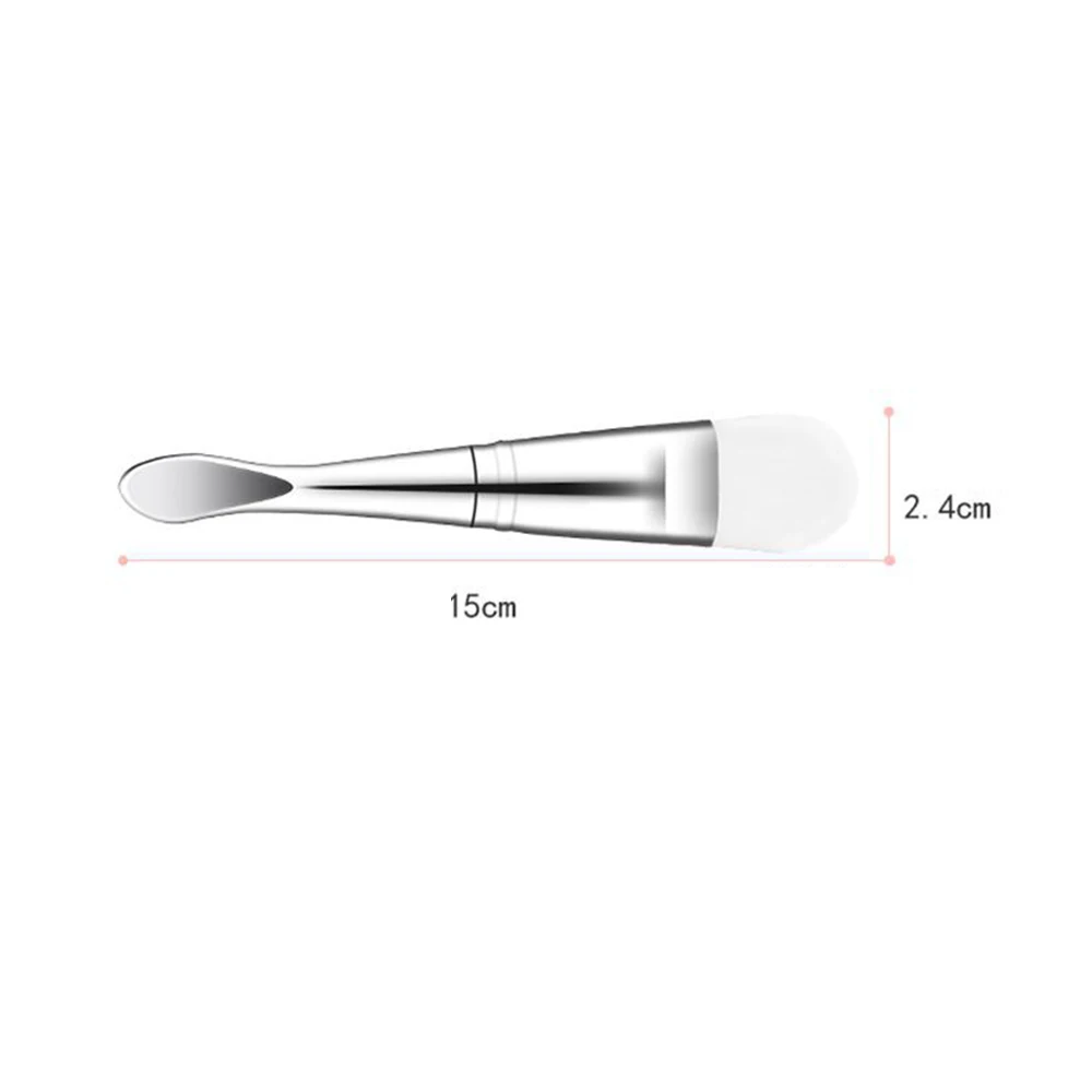 

Double-ended Soft Bristle Face Mask Brush With Spoon Plating Handle Mud Stirring Cosmetic Mixing Tool Makeup Foundation Brush