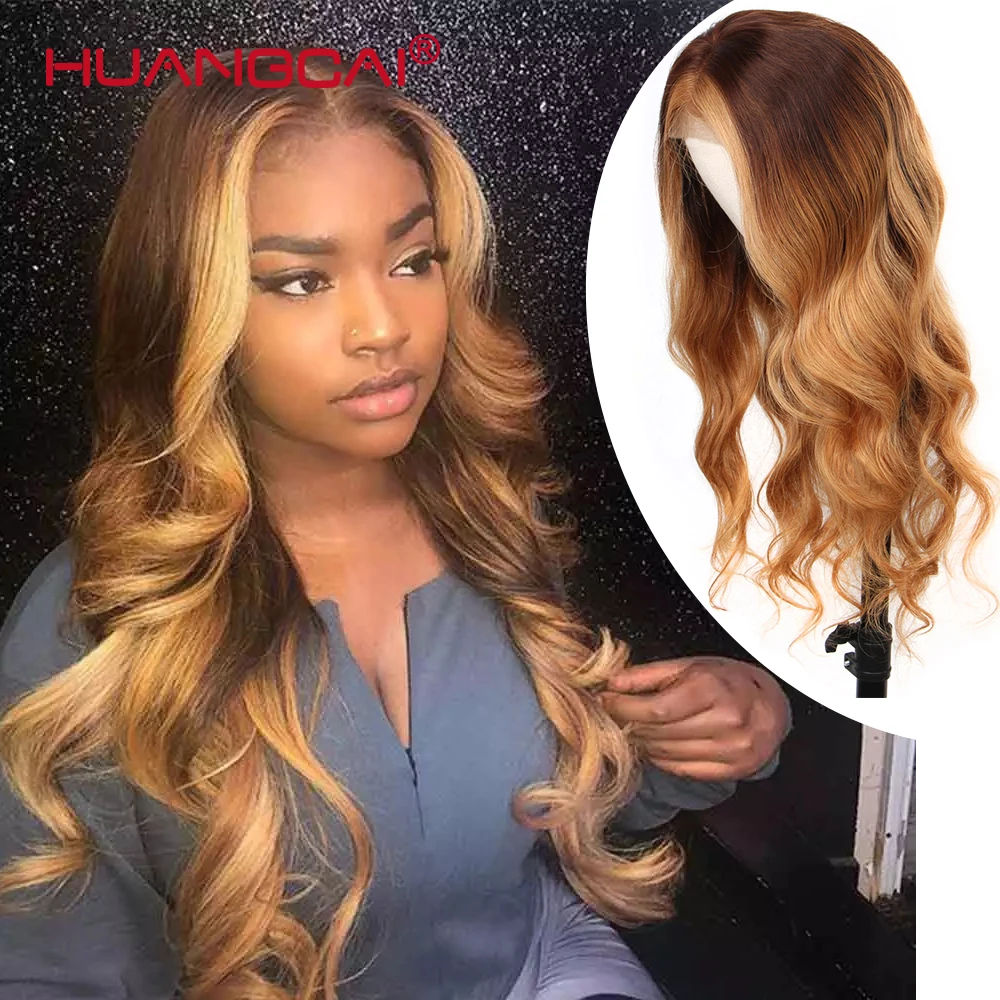 

Ombre Blonde 4/613 Lace Front Wig Brazilian Wavy 150% Free Part Pre Plucked 13*1 Lace Front Human Hair Wig Ombre 4/27 Remy Hair