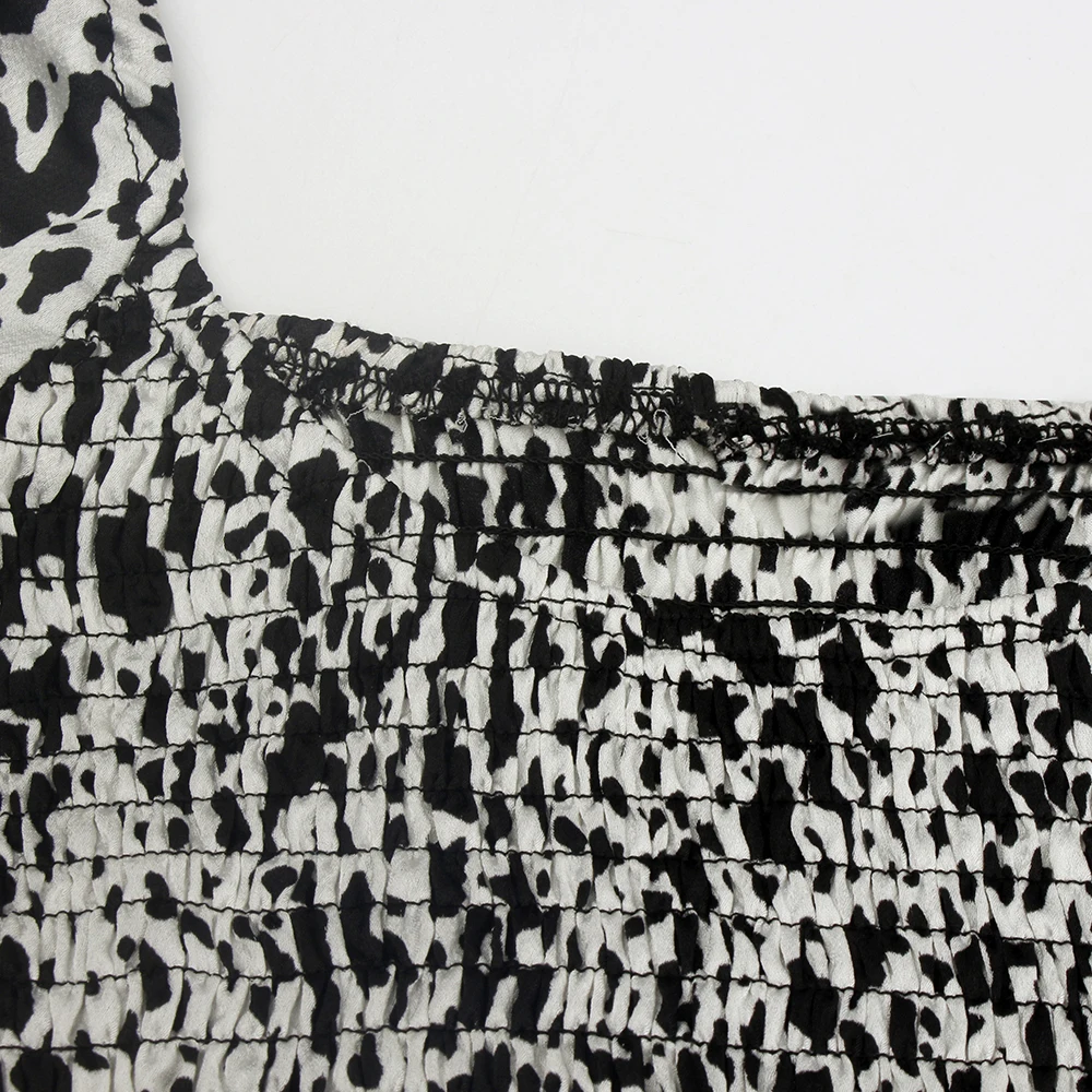 

Women's Mini Dress Spring Autumn Vintage Print Dresses for Women Casual High Waist Square Collar Long Sleeve Woman Clothing