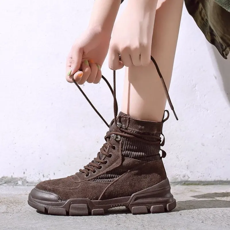 Высокие кроссовки из натуральной кожи модная Вулканизированная обувь Basket Femme