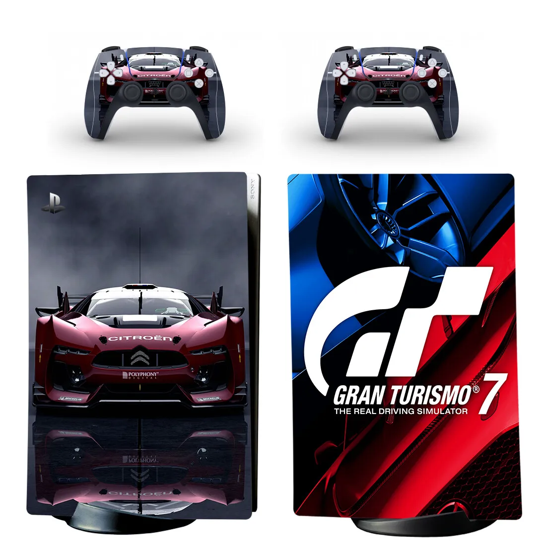 Gran Turismo GT Sport PS5 Digital Skin Sticker Decal Cover for PlayStation 5 Console and 2 Controllers PS5 Skin Sticker Vinyl