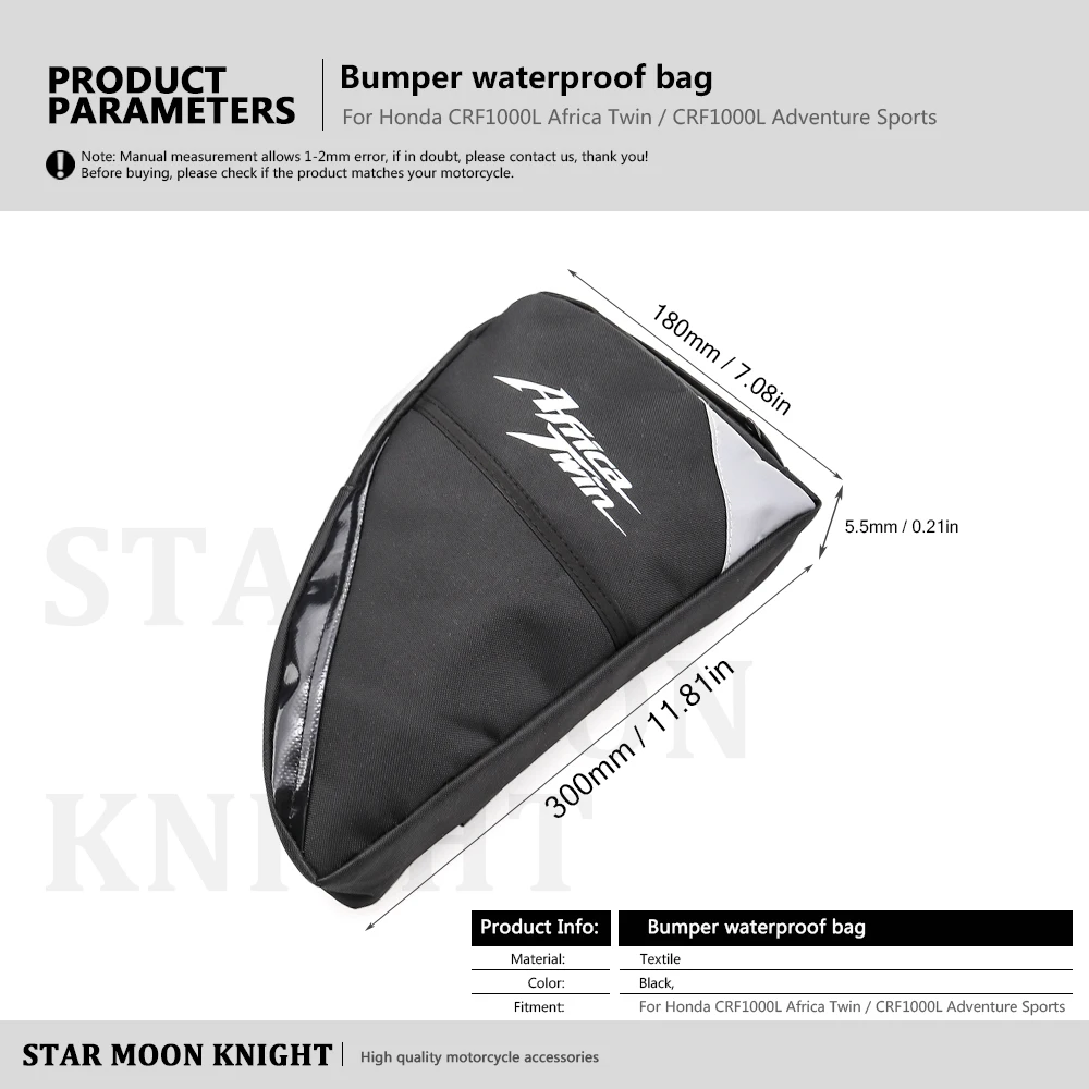 Водонепроницаемая сумка для мотоцикла Crash Bars ремонта инструментов Honda CRF1000L Africa Twin