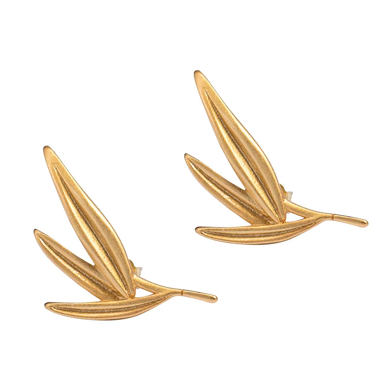 

14K Gold Leaf Earrings 925 Sterling Silver Handmade Jewelry Earrings for Gift Morden Fashion Erings