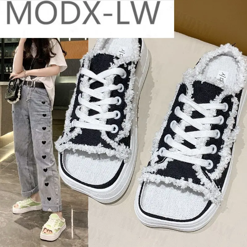 

Ladies Sandals New Fashion Canvas Shoes Summer Fashion Hot Sale Brand New Design Open Toe Ladies Comfortable Breathable Slippers