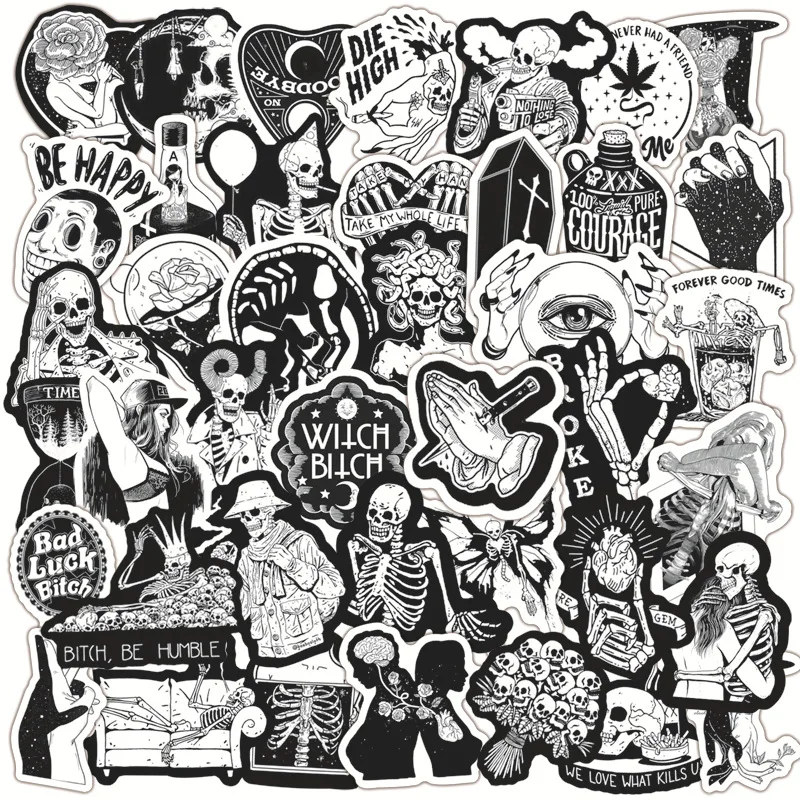 

10/30/50pcs Horror And Thriller Gothic Wind Graffiti Stickers Skateboard Luggage Motorcycle Laptop Guitar Kids Toy Decal Sticker