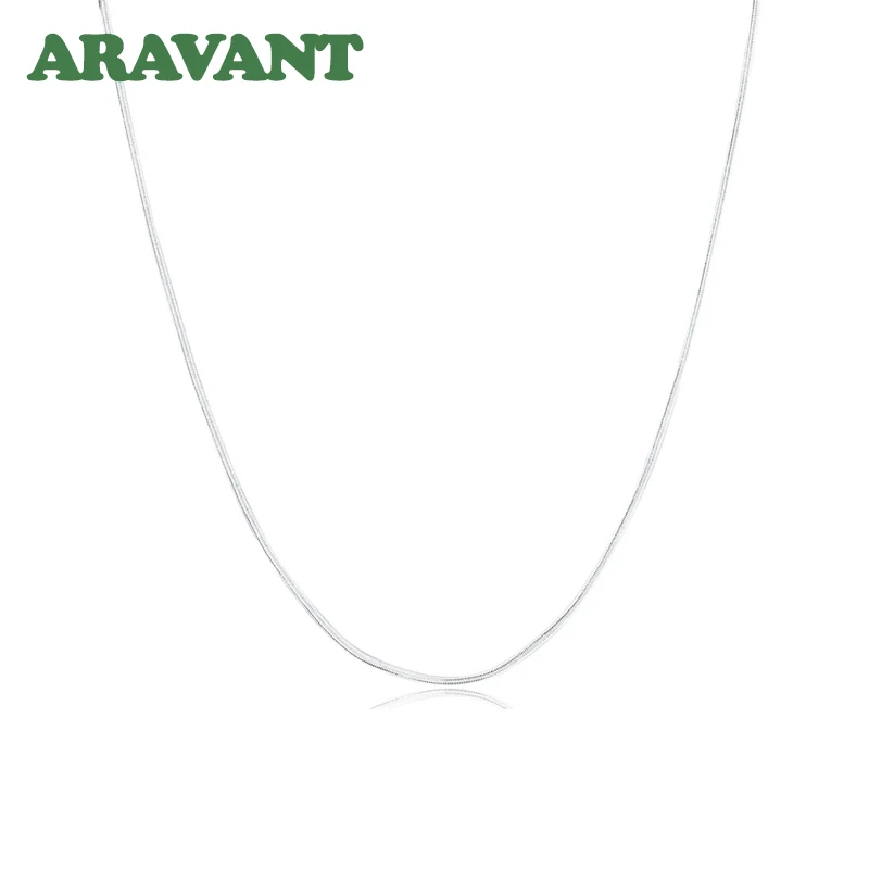 Ожерелье из серебра 925 пробы Модная бижутерия ожерелье змеиной цепи 2 мм 16 18 20 22 24 26