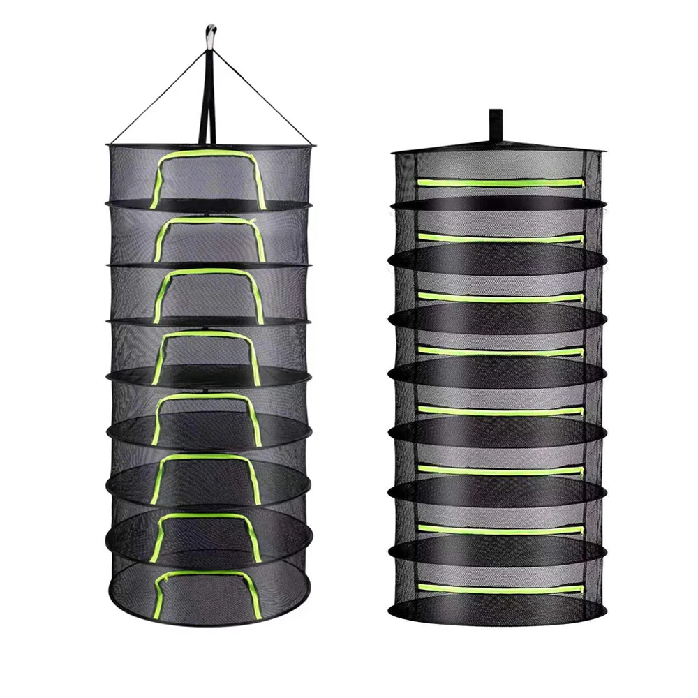 

Layers Drying Net for Herbs Hanging Basket Folding Dry Rack Herb Drying Net Dryer Bag Mesh For Flowers Buds Plants Organizer