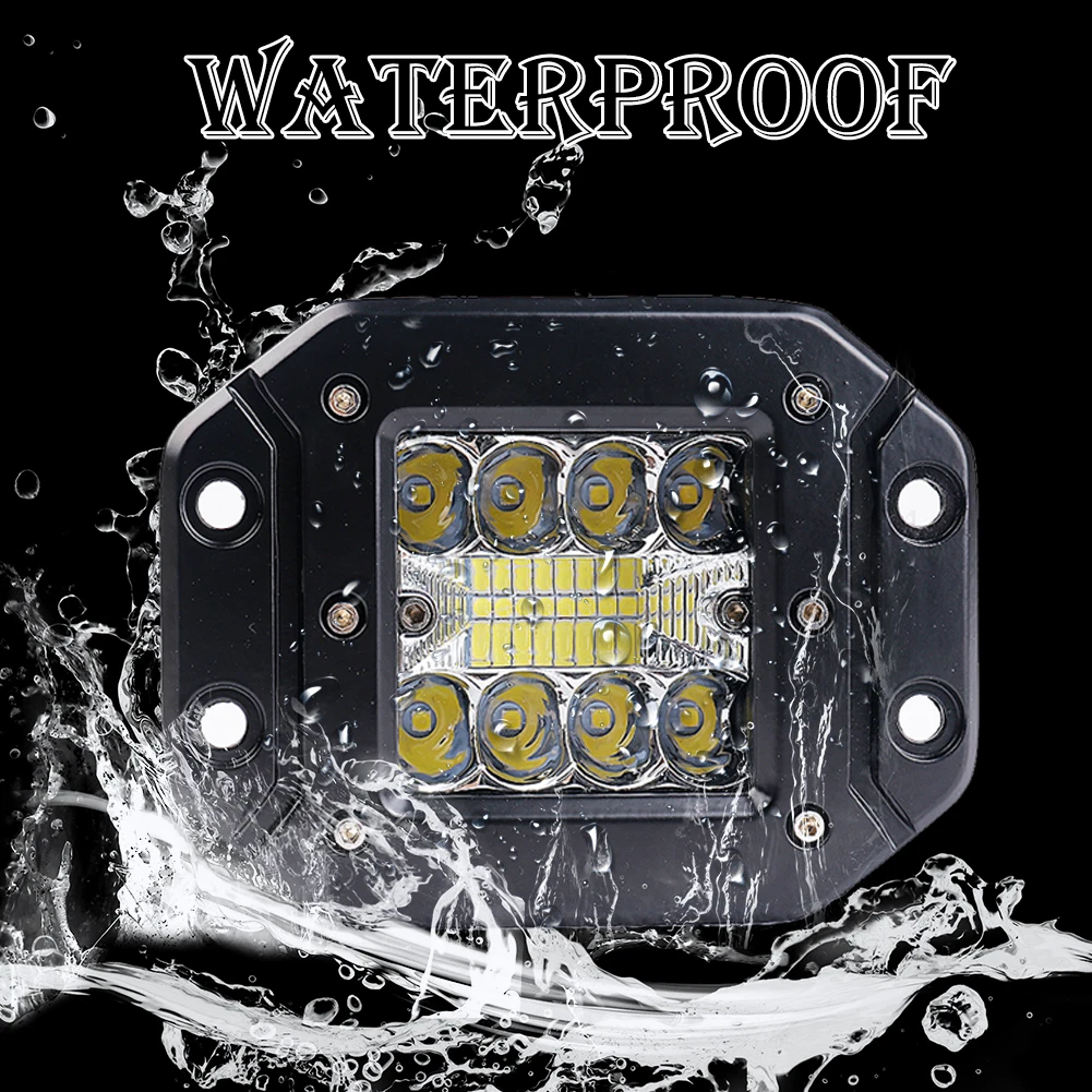 2 шт. 48 Вт 12В 24В светодиодный рабочий свет водонепроницаемый круглый внедорожник