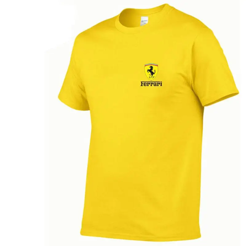 

2021 New Hot Ferrari Red T-shirt Brand Classic Small Printed Men's Clothes Fashion Harajuku Solid Color Casual Men's Pullover