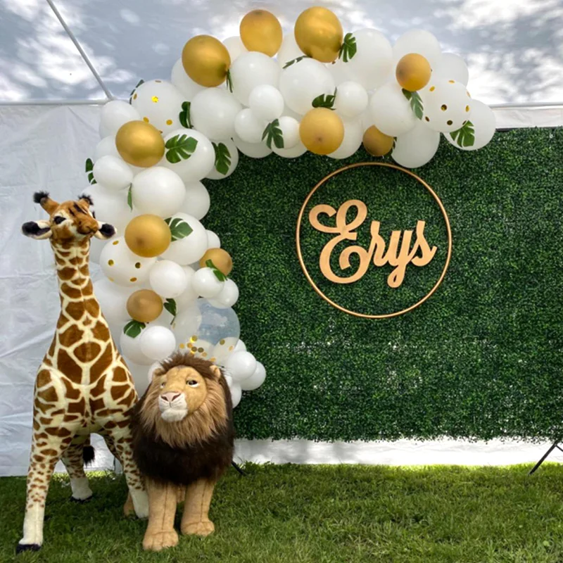 

98Pcs White Balloon Garland Arch Kit Gold Confetti Latex Balloons for Wedding Kids Jungle Birthday Party Decorations Baby Shower