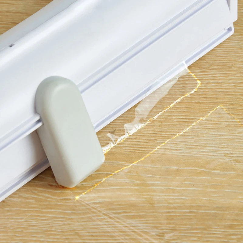 

Kitchen Food Wrap Dispenser Magnetic Foil Cling Film Cutter Blade Storage Holder W3JC