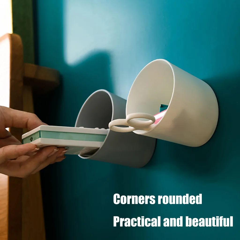 

Sundries Watch remote control debris classification wall storage box Innovative Wall-Mounted Cup-Shaped Wall Classification 2020