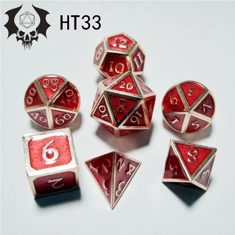 7 шт./компл. мульти-сторонний набор игральных костей из металлического сплава