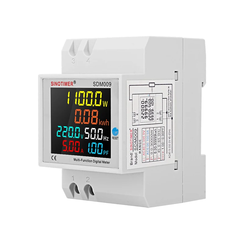 Din Rail LCD Digital Voltmeter Voltage Current Power Wattmeter Electric Energy kWh Meter Frequency Volt Amp Monitor AC 220V 110V |