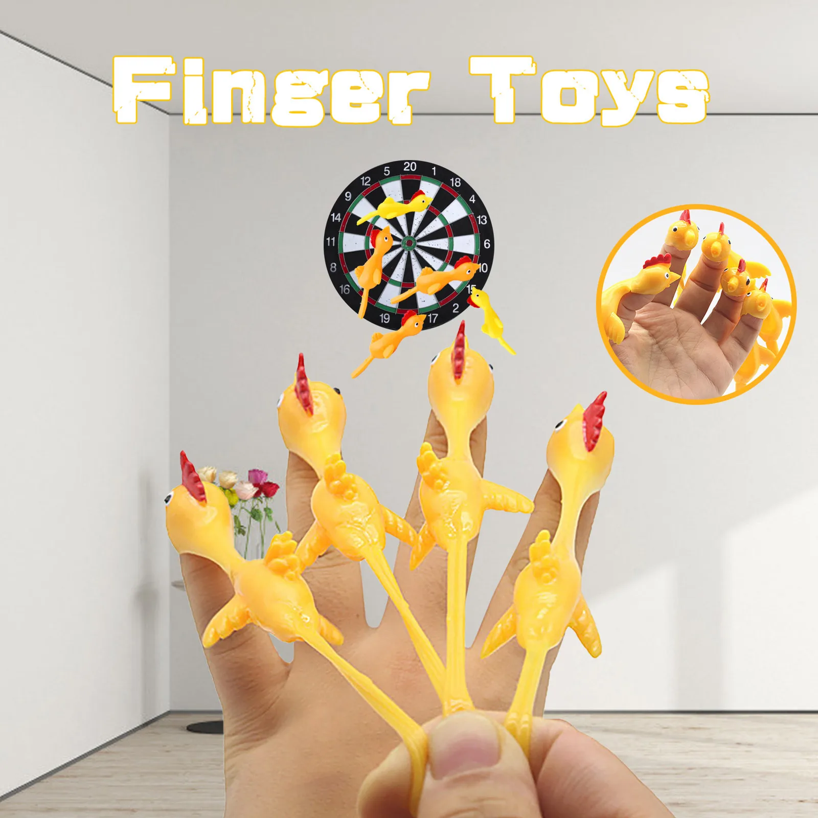 

10/20 Pcs Kawaii Anime Fidget Toys creative Ejection Chicken Toy Light Rubber Finger Prank Flying Toy Children Gift 2012 New #08
