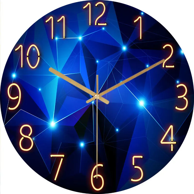 

New Nordic Wall Clock Marble Printing Wall Clocks Silent Quartz Circular Glass Hang Clock Modern Design Multi-colored Home Decor