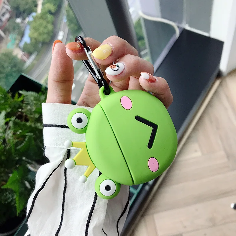 

Cartoon Frog Earphone Cover, Airpads Silicone Protective Cover 1/2 Bluetooth Earphone Anti-drop Cover