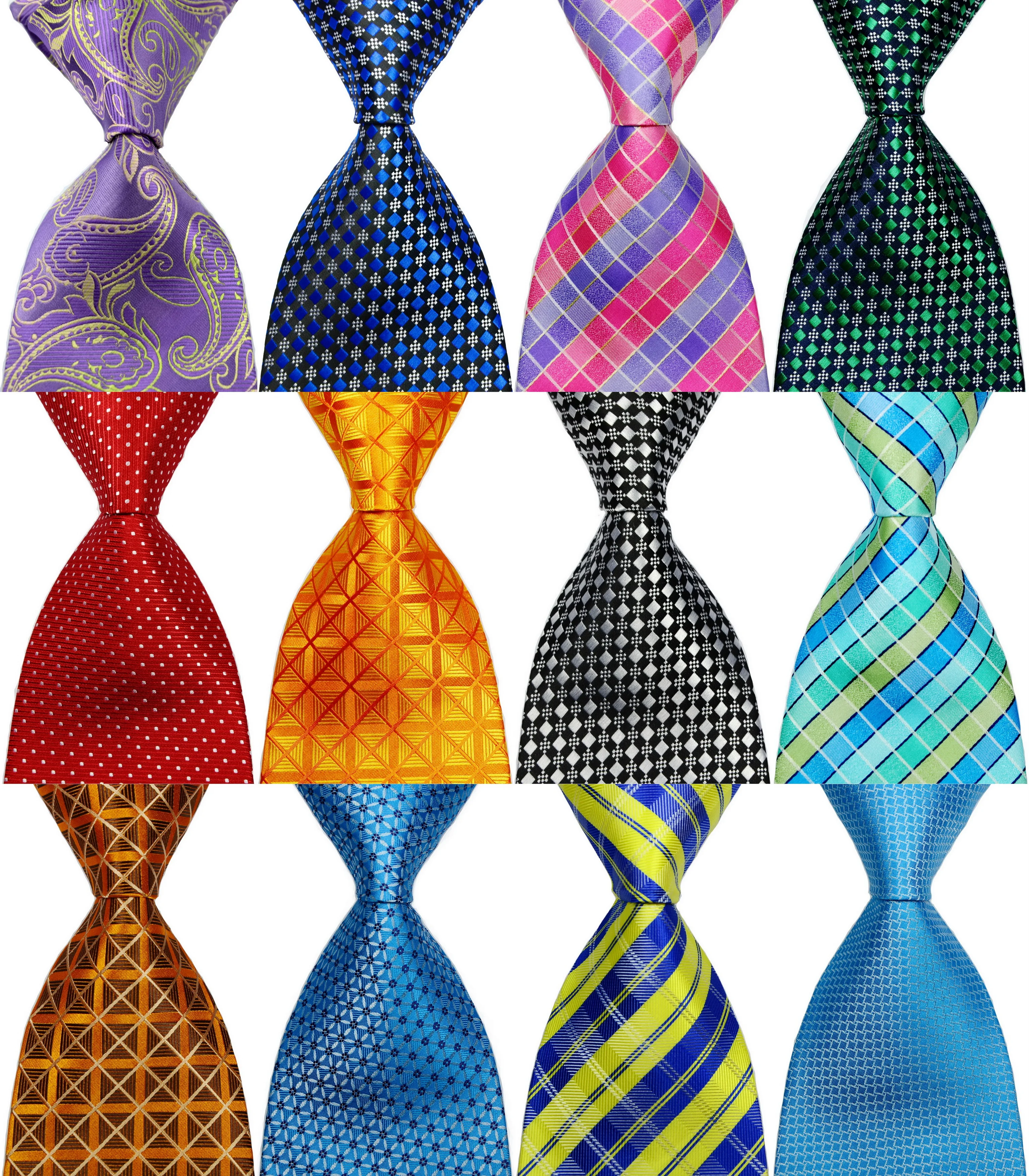 Мужской цветочный галстук 100% шелк Пейсли фиолетовый розовый жаккардовый для