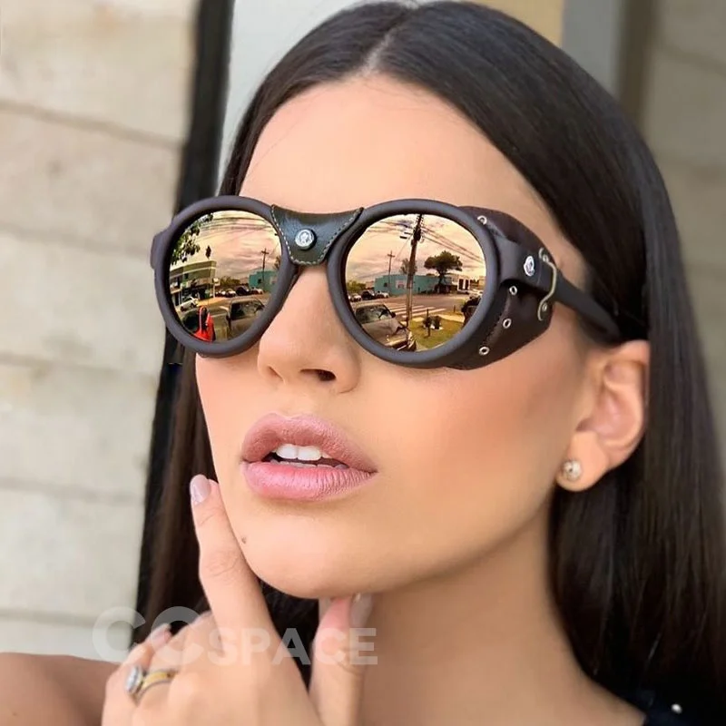 

46311 стильные овальные ветрозащитные солнцезащитные очки в стиле панк, мужские и женские модные оттенки, винтажные очки UV400