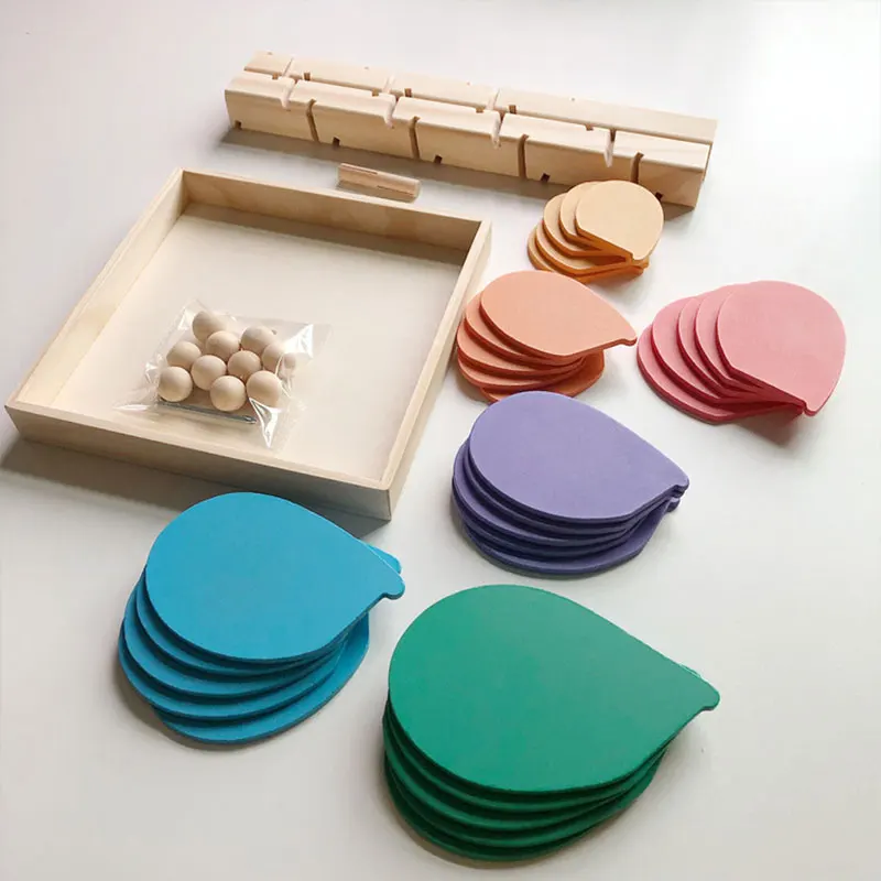 Радужные строительные блоки Монтессори Обучающие игрушки деревянный лепесток