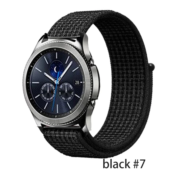 black 7 20 мм/22 мм длина браслета для Galaxy Watch 46 мм/42 мм/Активный 2 ремень samsung Шестерни S3 Frontier спортивный нейлоновый браслет huawei часы GT S2 42 46 мм - Цвет ремешка: black 7