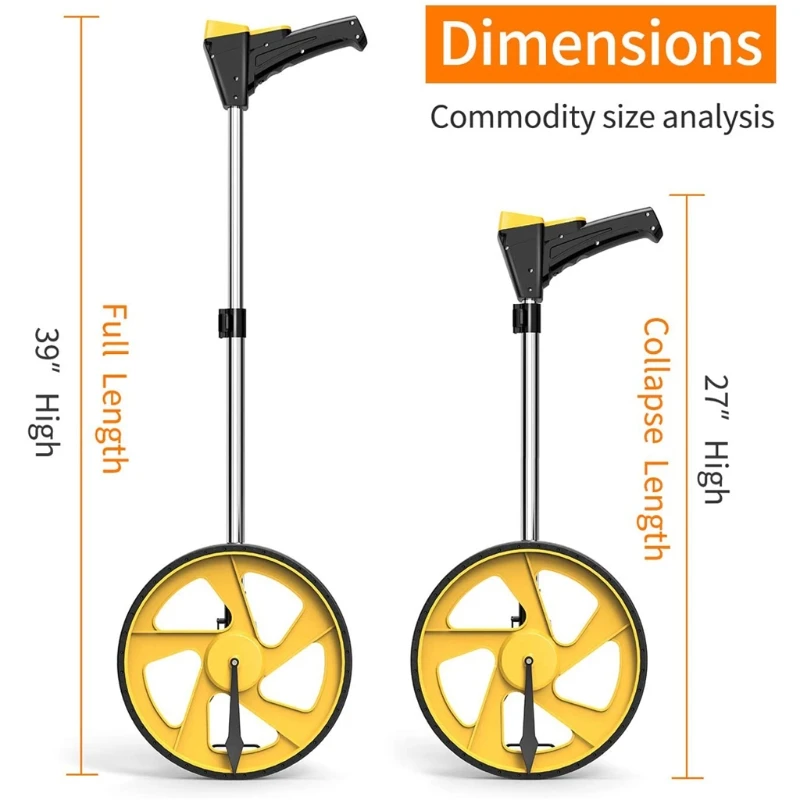 

Measuring Wheel Collapsible with Kickstand Cloth Carrying Bag Measurement to 10,000 Feet Distance Digital LCD Display