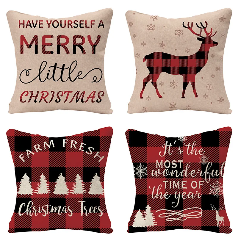 

Yaapeet 1pc Polyester Christmas Cushion Cover 45x45cm Christmas Tree Cushion Cover for Party Festival Pretty Throw Pillow Case