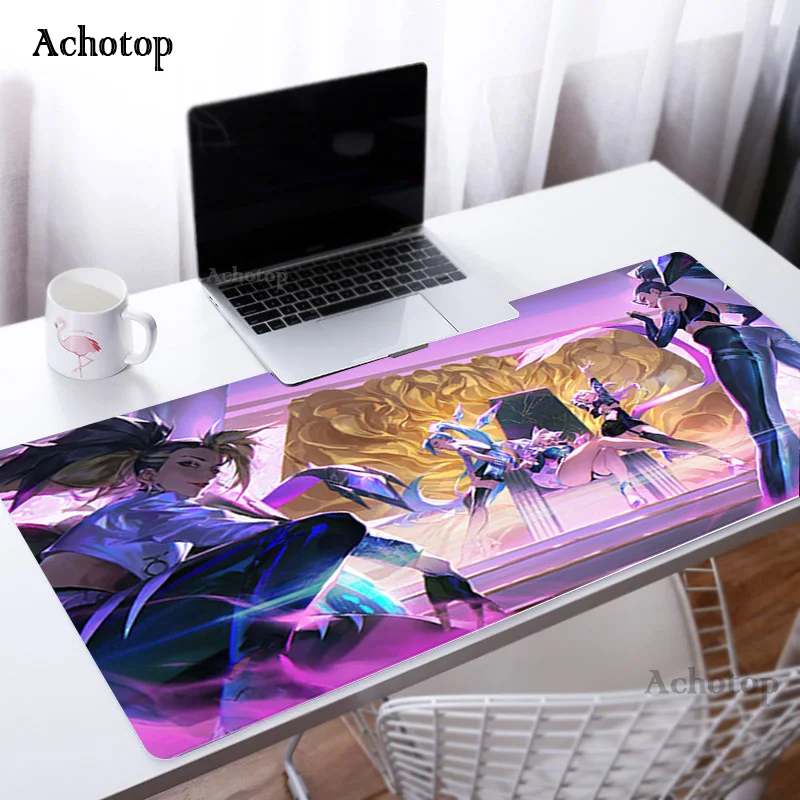 

Large Gaming Mouse Pad Lockedge Mouse Mat LOL KDA ALL OUT K/DA Laptop Computer Desk Pad Keyboard Mat Mousepad for Gamer Mats