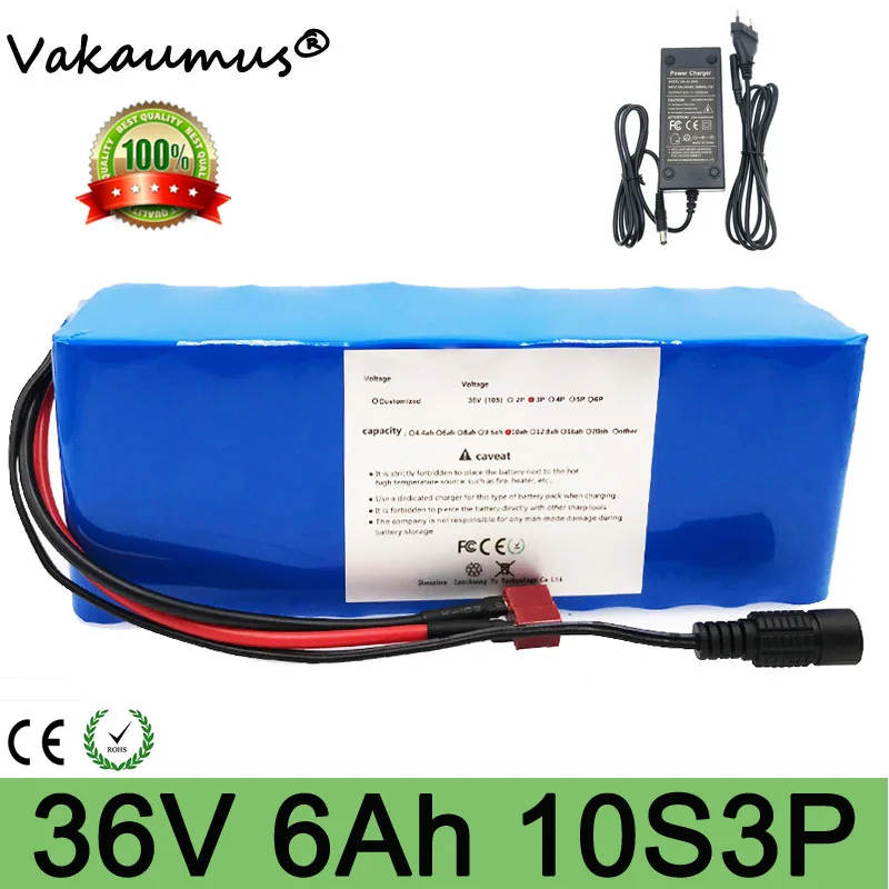 Литиевый аккумулятор Vakaumus 36 В 6ah10s3p + BMS комплект аккумуляторов для