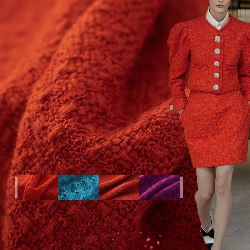 Женские твидовые материалы для одежды осенняя Женская куртка швейная ткань
