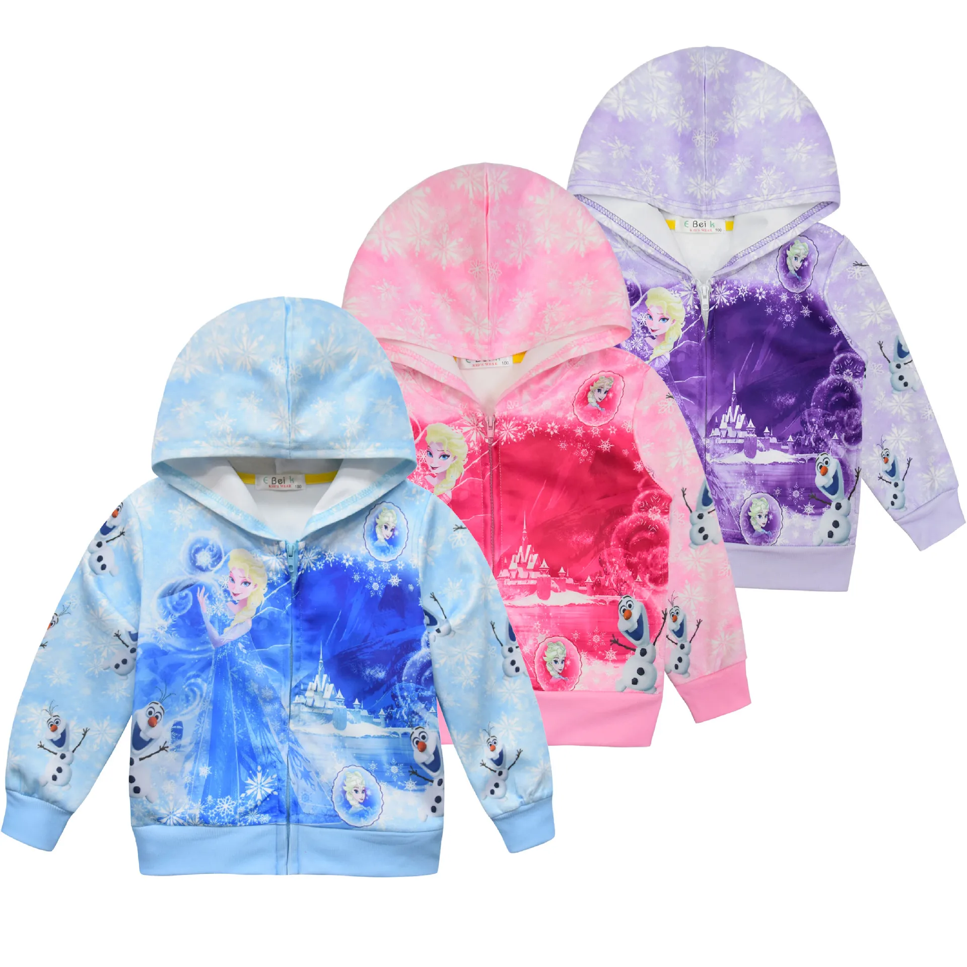 

Disney Kids Frozen Aisha Princess Girls Long Sleeve Jacket Zipper Hooded Cardigan little girls clothing