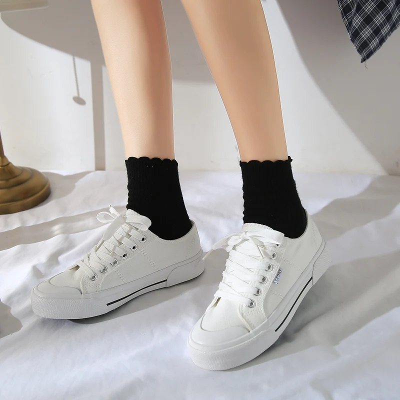 yellow canvas sneakers women flats shoes vulcanized solid low top casual green | Обувь