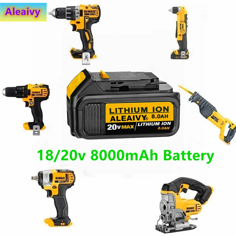 Аккумулятор DeWalt для Dewalt DCB184 DCB181 DCB182 DCB200 20 в 8A 18 в|Перезаряжаемые батареи| |