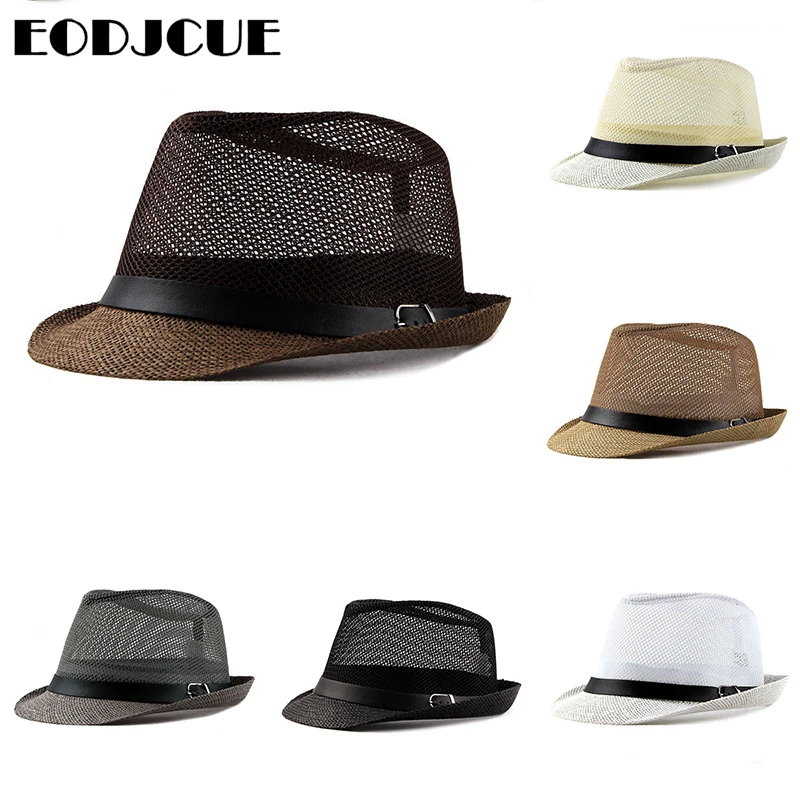 Модные соломенные Fedoras Открытый Топ Jazz Hat Весна Лето Bowler шляпы кепки классический вариант Шляпы Повседневная пляжная шляпа для мужчин и женщин