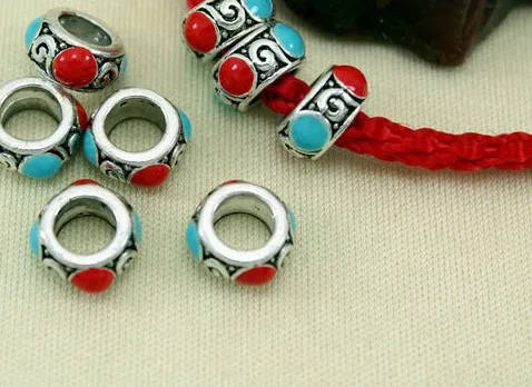 10 шт. Крышки-разделители Aladdin Petals эмалированного металла для ювелирных изделий в стиле Клузонне Непальского стиля для изготовления браслетов DIY.