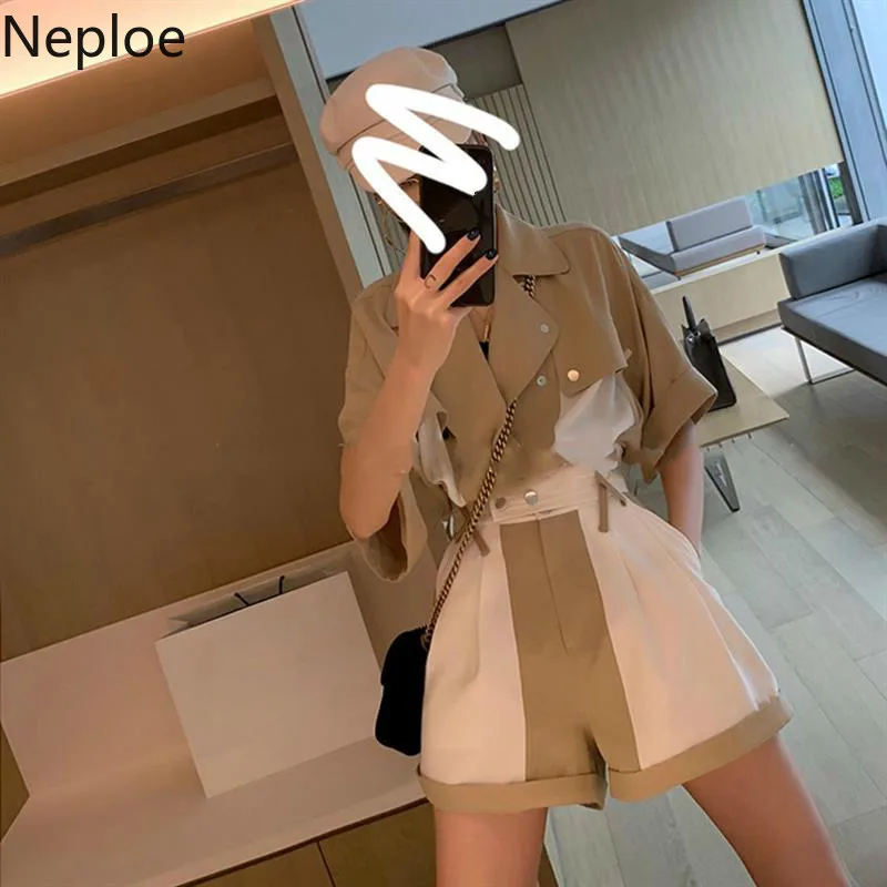 Neploe Женский комплект 2 шт. Весна 2020 модный однобортный Топ с отложным воротником +